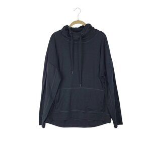 Woolx Pullover Hoodie Black Merino Blend Callie Relaxed Fit Womens XL